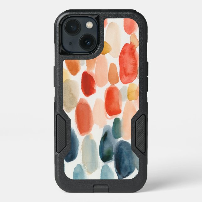Citrus Season - Coral and Blue Stones Otterbox iPhone Case (Back)