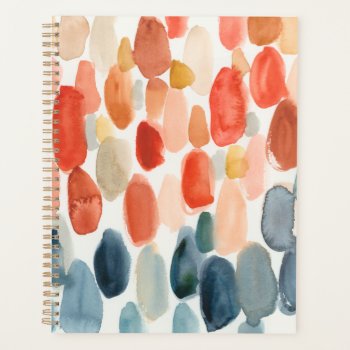 Citrus Season - Coral And Blue Stones Planner by worldartgroup at Zazzle