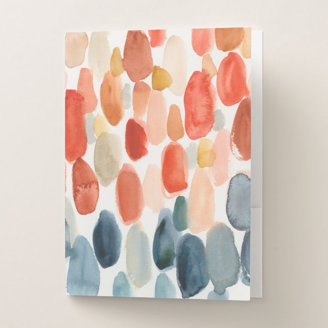 Citrus Season - Coral and Blue Stones Pocket Folder (Front)