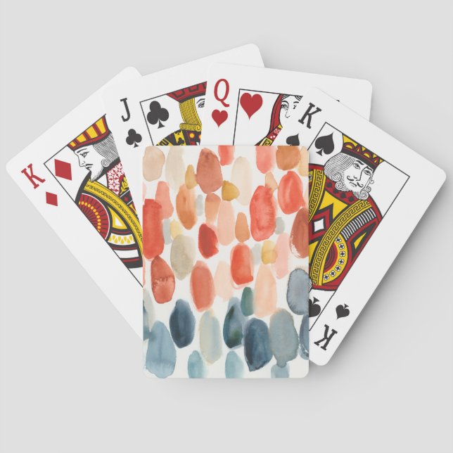 Citrus Season - Coral and Blue Stones Poker Cards (Back)