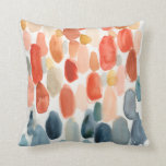 Citrus Season - Coral and Blue Stones Throw Pillow<br><div class="desc">Citrus Season II by Chariklia Zarris. Watercolors are used to create various stone-like shapes in corals and blues.</div>