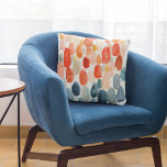 Citrus Season - Coral and Blue Stones Throw Pillow<br><div class="desc">Citrus Season II by Chariklia Zarris. Watercolors are used to create various stone-like shapes in corals and blues.</div>
