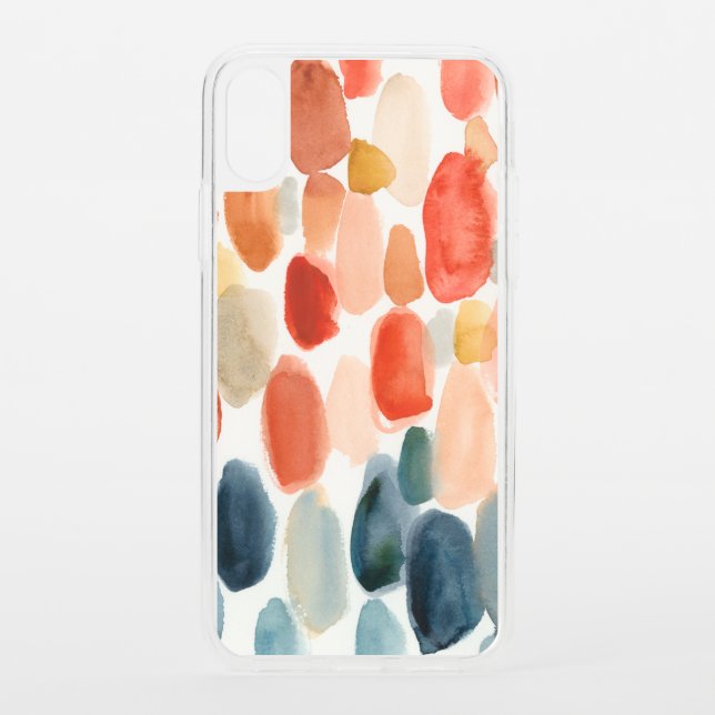 Citrus Season - Coral and Blue Stones Uncommon iPhone Case (Back)