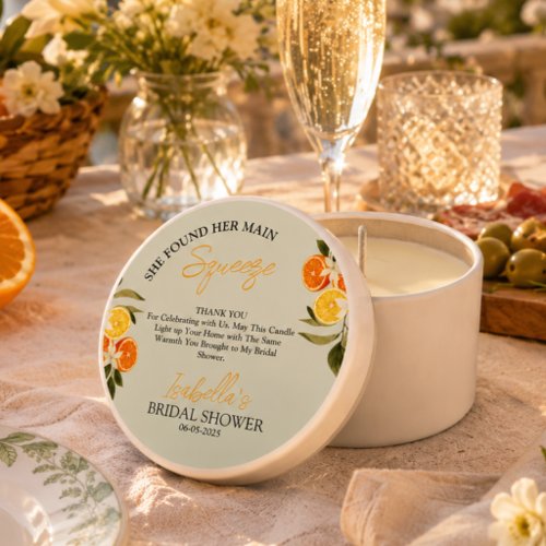 Citrus She Found Her Main Greenery  Bridal Shower Mini Candle Favors