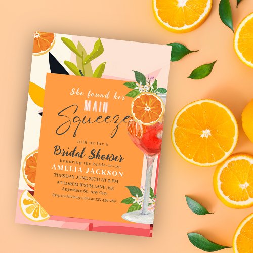 Citrus She found her main squeeze Bridal Shower  Invitation
