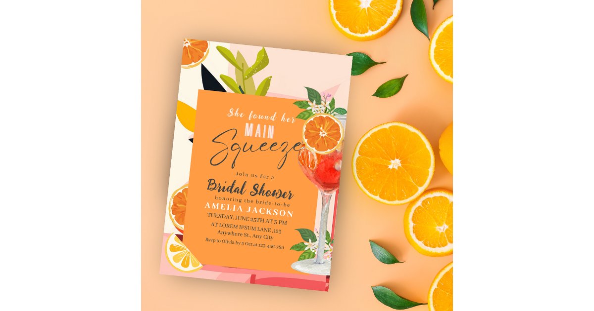 Citrus She found her main squeeze Bridal Shower Invitation | Zazzle