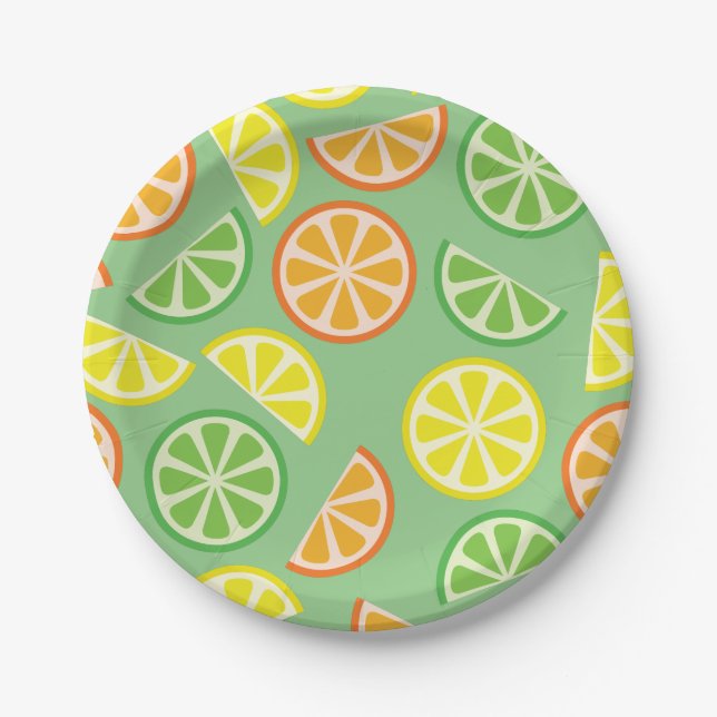 Citrus Slice Birthday Party Paper Plates (Front)