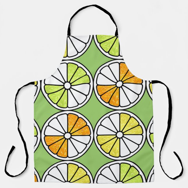 Citrus Slice Fruit, Summer Seamless. Apron (Front)