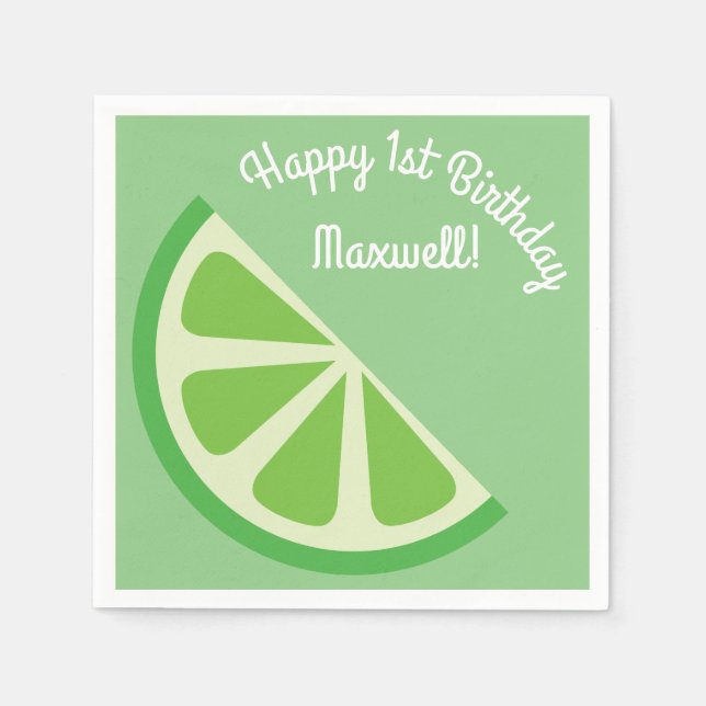 Citrus Slice Kid's Birthday Summer Napkins (Front)