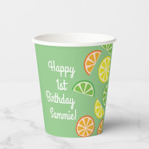 Citrus Slice Kids Birthday Summer Paper Cups