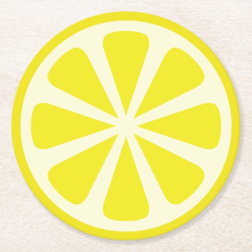 Citrus Slice Kids Birthday Summer Round Paper Coaster