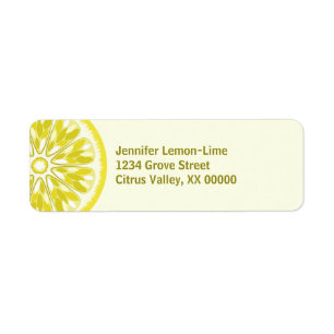 Citrus Slice Pink Yellow Lemon Personalized Label