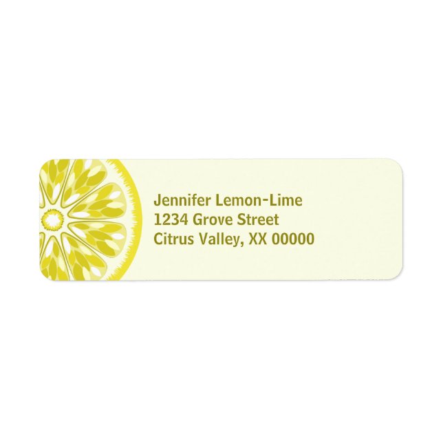 Citrus Slice Pink Yellow Lemon Personalized Label (Front)