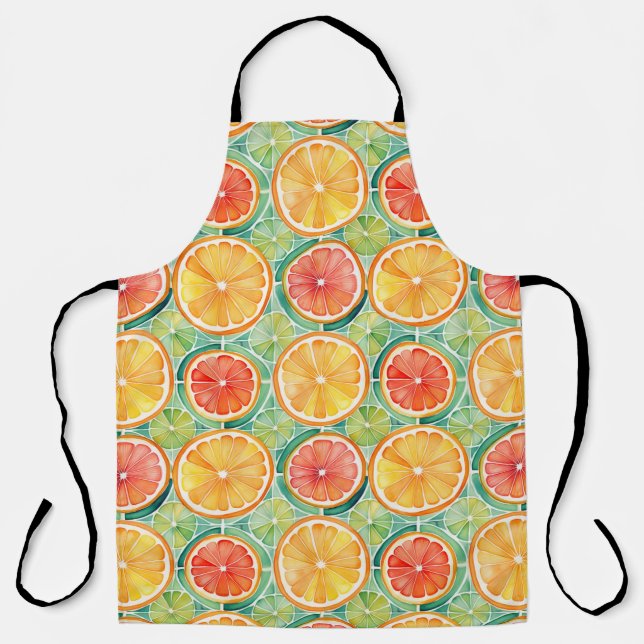 Citrus Slice Tile – Orange, Lime & Grapefruit Apron (Front)