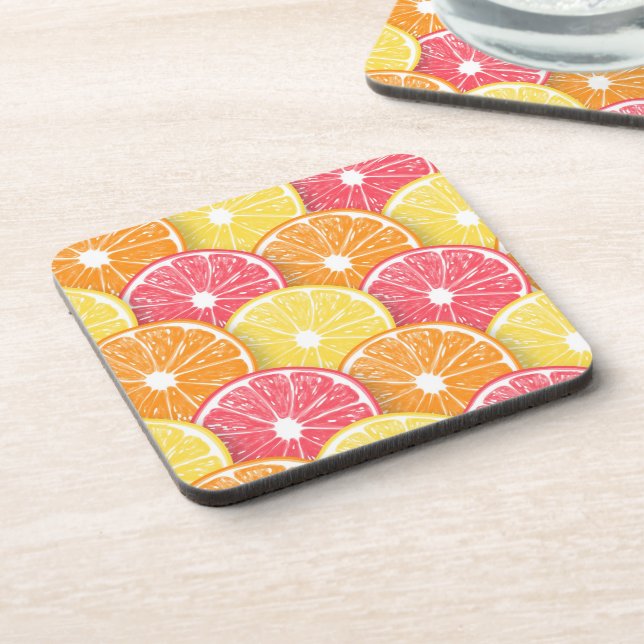Citrus slices beverage coaster (Left Side)