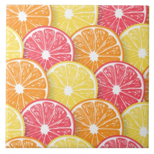 Citrus slices ceramic tile