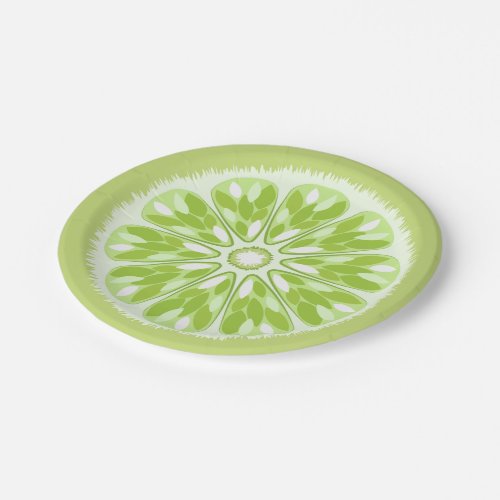 Citrus Slices Green Lime Paper Plates