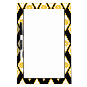 Citrus Slices in Modern Diamond Pattern Dry-Erase Board