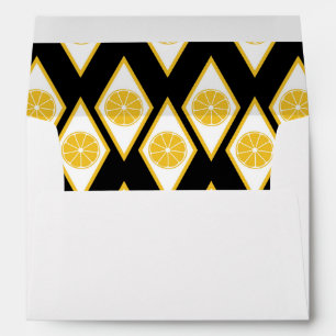 Citrus Slices in Modern Diamond Pattern Envelope