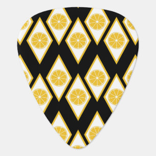Citrus Slices in Modern Diamond Pattern Guitar Pick