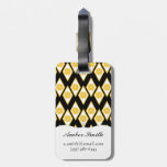 Citrus Slices in Modern Diamond Pattern Luggage Tag