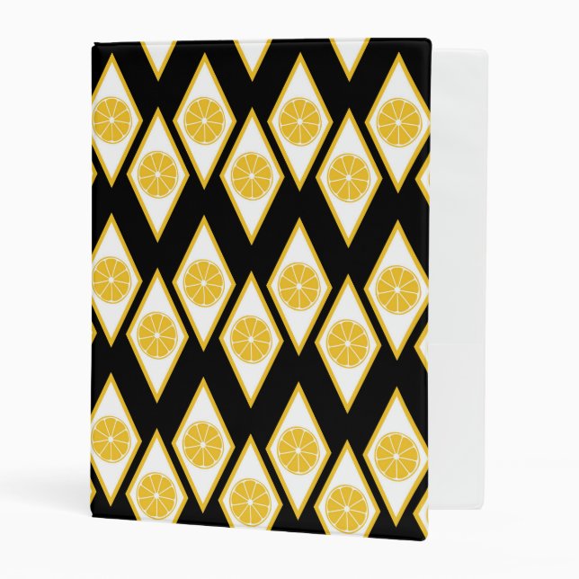 Citrus Slices in Modern Diamond Pattern Mini Binder (Front/Inside)