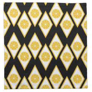 Citrus Slices in Modern Diamond Pattern Napkin