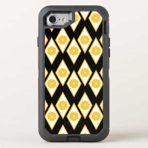 Citrus Slices in Modern Diamond Pattern OtterBox Defender iPhone SE/8/7 Case