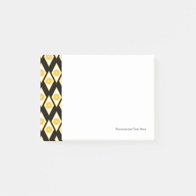 Citrus Slices in Modern Diamond Pattern Post-it Notes (Front)