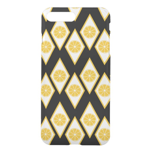 Citrus Slices in Modern Diamond Pattern Uncommon iPhone Case (Back)