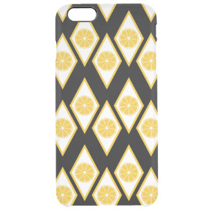 Citrus Slices in Modern Diamond Pattern Clear iPhone 6 Plus Case
