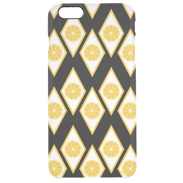 Citrus Slices in Modern Diamond Pattern Uncommon iPhone Case (Back)