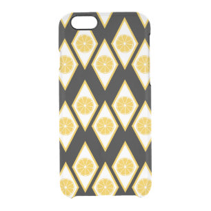 Citrus Slices in Modern Diamond Pattern Clear iPhone 6/6S Case