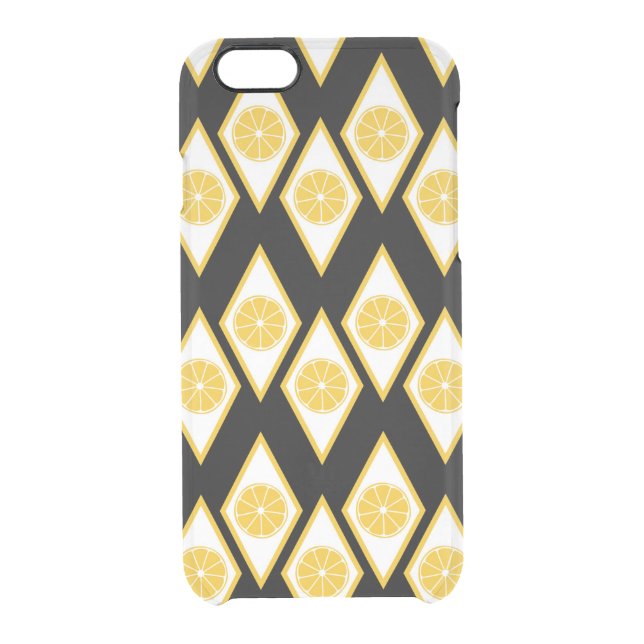 Citrus Slices in Modern Diamond Pattern Uncommon iPhone Case (Back)