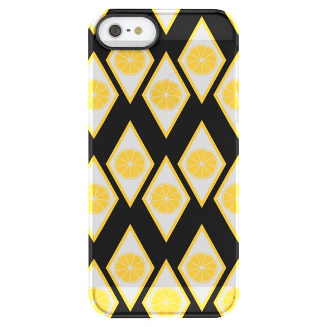 Citrus Slices in Modern Diamond Pattern Uncommon iPhone Case (Back)