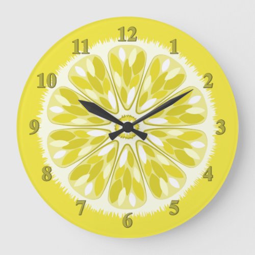 Citrus Slices Lemon Large Clock