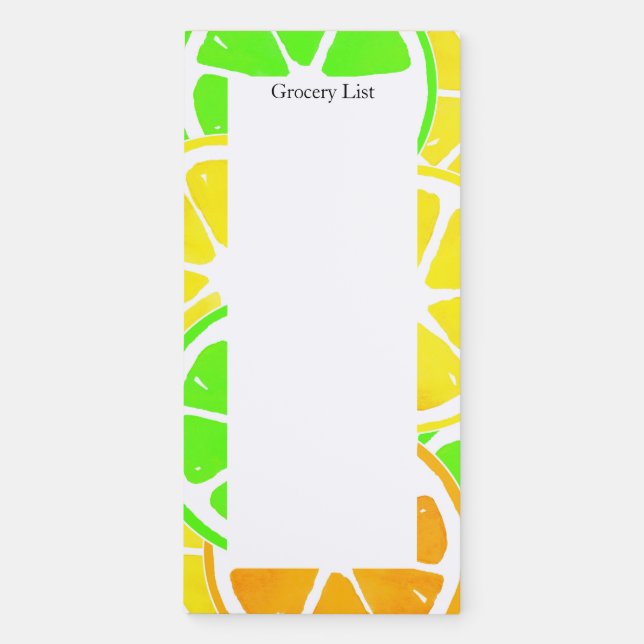 Citrus Slices  Magnetic Notepad (Front)