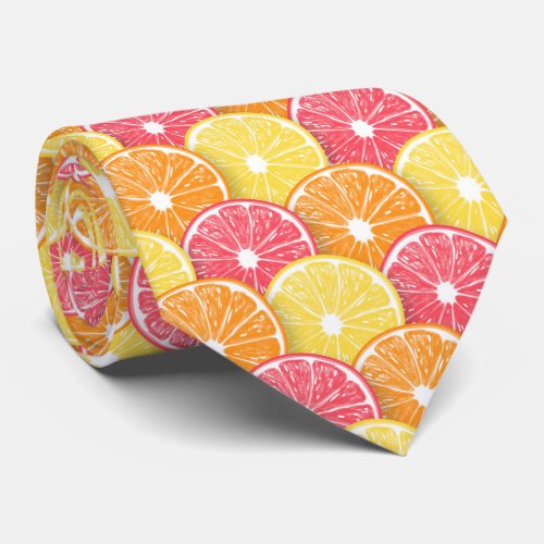 Citrus slices neck tie