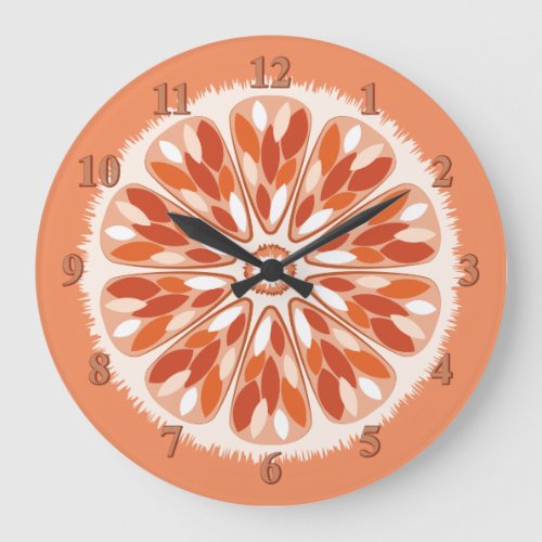 Citrus Slices Orange Large Clock