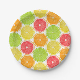 Citrus slices paper plates