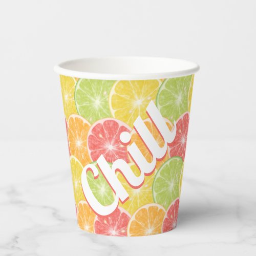 Citrus Slices Pattern Paper Cups