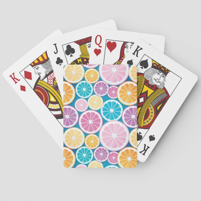 Citrus Slices Pattern Poker Cards (Back)