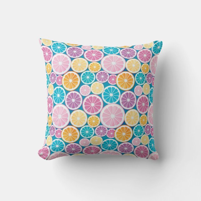 Citrus Slices Pattern Throw Pillow (Front)