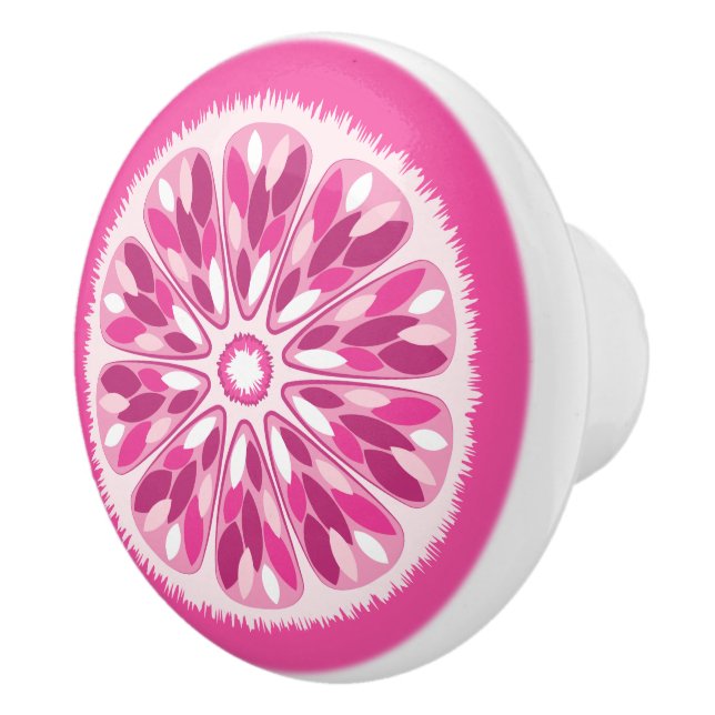 Citrus Slices Pink Lemon Ceramic Knob (Right)