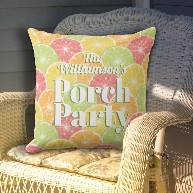 Citrus Slices Porch Party Outdoor Pillow (Citrus Slices Porch Party Outdoor Pillow - 2 sizes)