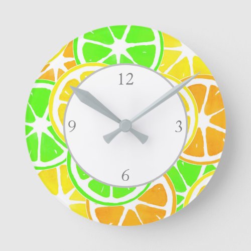 Citrus Slices Round Clock