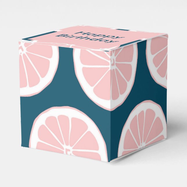 Citrus Slices with Personalized Nameplate Favor Boxes (Front Side)