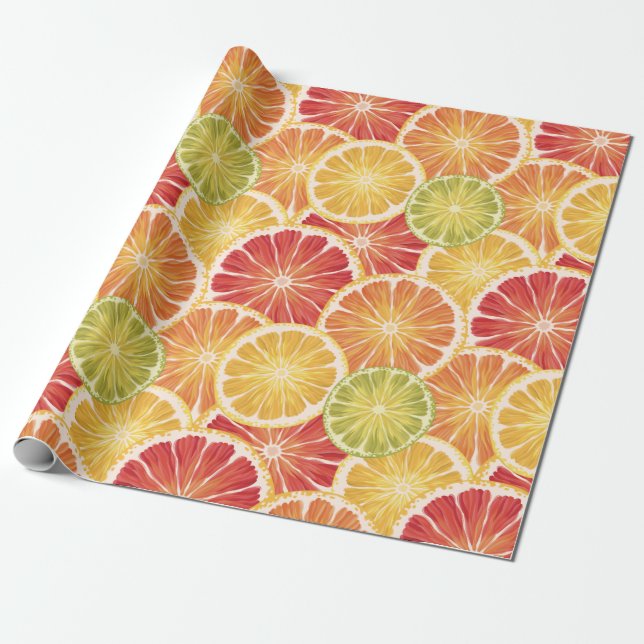 Citrus Slices Wrapping Paper (Unrolled)