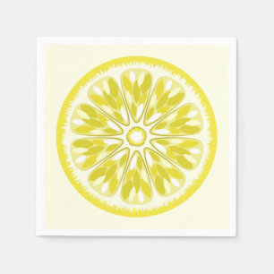 Citrus Slices Yellow Lemon Napkins