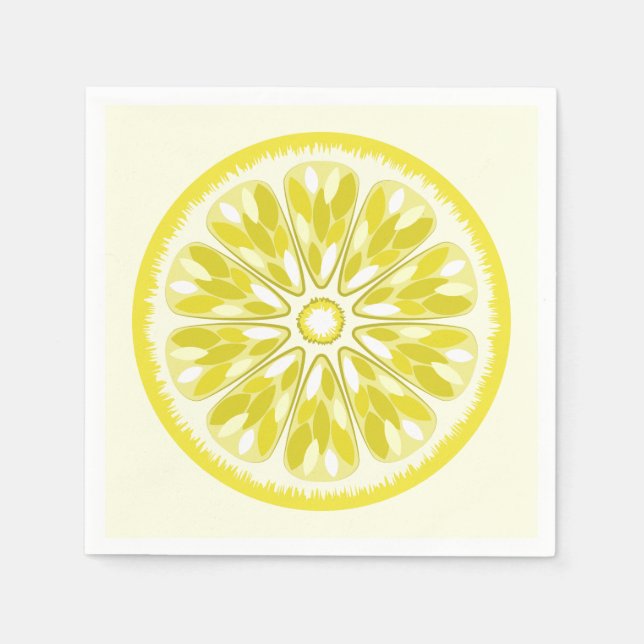 Citrus Slices Yellow Lemon Napkins (Front)